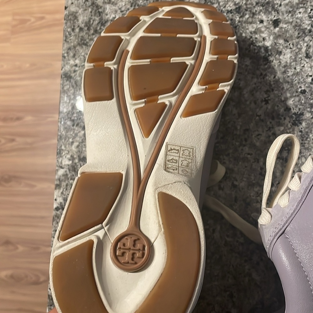 Tory Burch Lavender Sneakers with Cream Accents - Picture 3 of 5